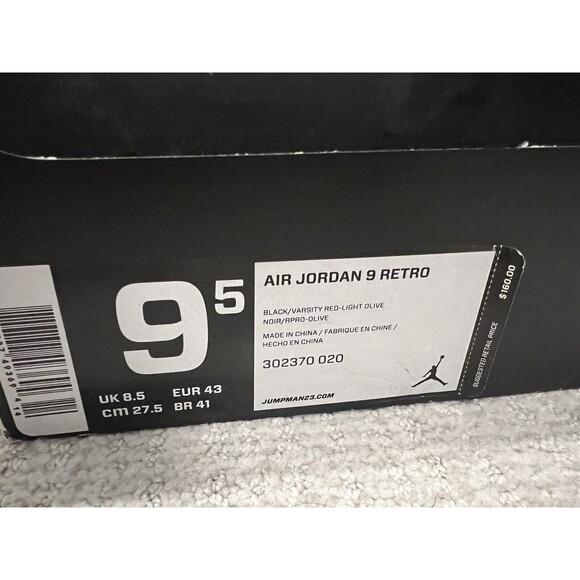 Rare Nike Air Jordan 9 Sz 9.5 Retro 2012 Olive OG Leather 1 2 3 4 5 6 7 8 11 12 - Picture 8 of 9